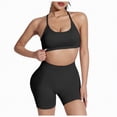 thumbnail image 1 of TOWED22 Workout Sets for Women 2 Piece Seamless Ribbed Crop Tank High Waist Shorts Yoga Outfits(Black,XL), 1 of 5