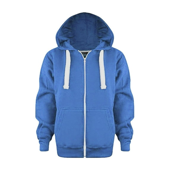 TOWED22 Zip up Hoodie Kids Hooded Sweatshirts for Boys Girls Toddlers Hooded Full Zipper Jacket Shirt(Blue,4-5 Y)