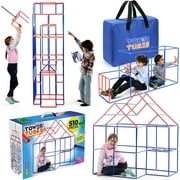 TOWER TUBES Building Toys 510 Piece, Stem Fort Building Kit for Kids 7+ Sturdy Construction Fort Builder, Indoor and Outdoor Building Toy