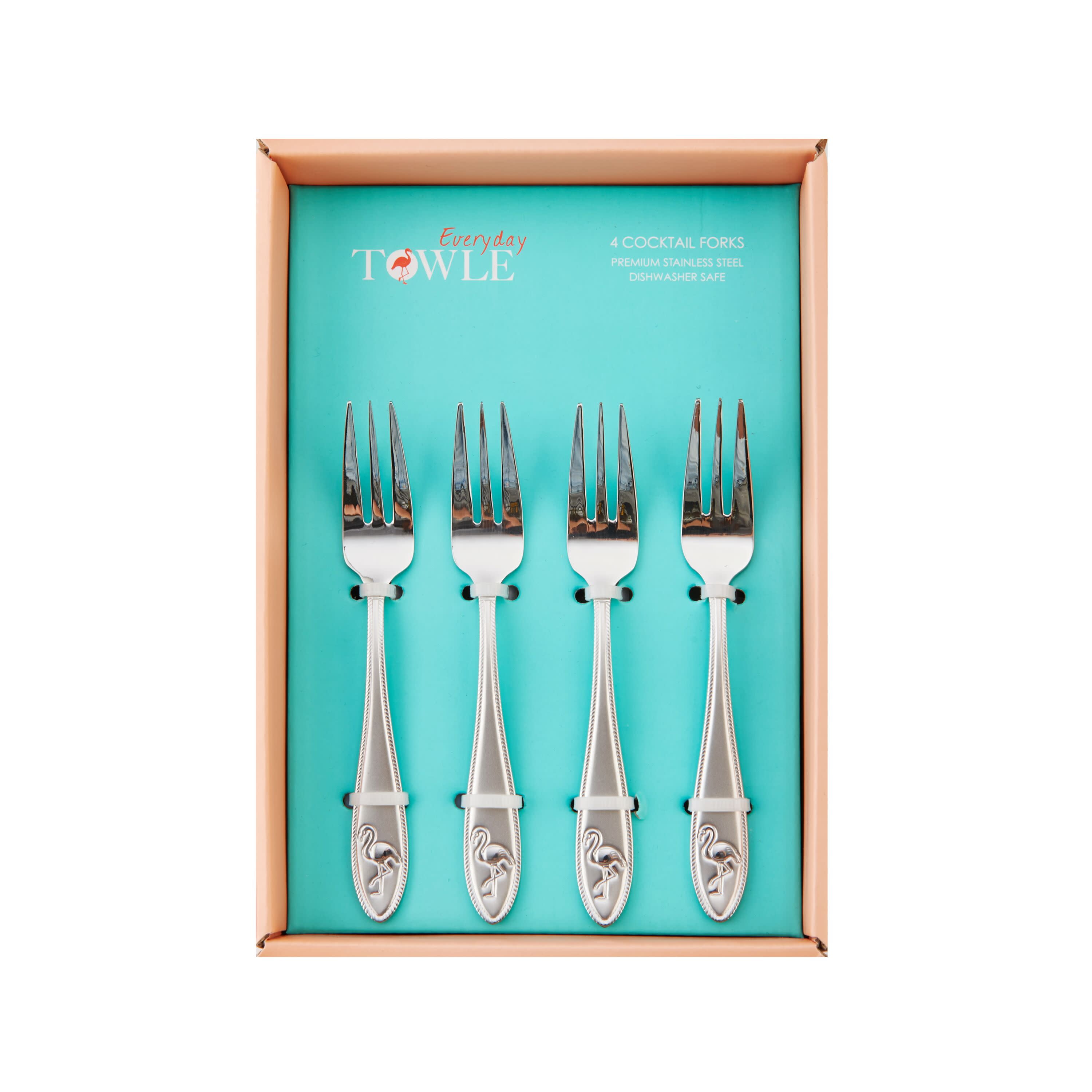 TOWLE EVERYDAY FLAMINGO S4 APPT FORKS