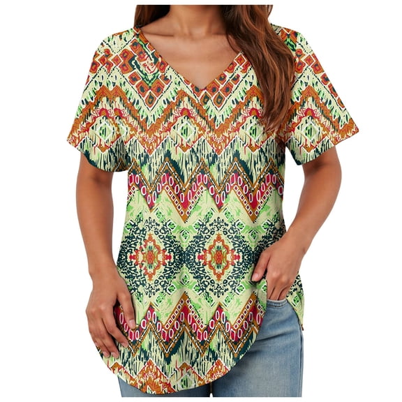 TOWMUS Summer Tops for Women V Neck Petal Sleeve Tops Fashion Work Blouse Dressy Casual Shirts