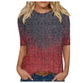 thumbnail image 1 of TOWMUS Womens Tops Short Sleeve Shirts Round Neck Loose Casual Blouses Soft Cool Floral Print Tshirts, 1 of 4