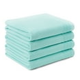 thumbnail image 1 of TOWN & COUNTRY BASICS 4-Piece Waffle Woven Terry Stripe Bath Towel Set, 30x56-Inch, 100% Cotton, Quick Dry, Aqua, 1 of 8
