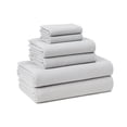 thumbnail image 1 of TOWN & COUNTRY BASICS 6-Piece Assorted Waffle Woven Terry Stripe Set, 2 Bath Towel, 2 Hand Towel, 2 Washcloth, 100% Cotton, Quick Dry, Gray, 1 of 6