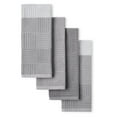 thumbnail image 1 of TOWN & COUNTRY BASICS Basketweave Antimicrobial Terrycloth Kitchen Towel 4-Pack Set, Absorbent 100% Cotton, Machine Washable, Grey, 16"x28", 1 of 7
