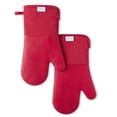 thumbnail image 1 of TOWN & COUNTRY BASICS Basketweave Soft Silicone Oven Mitt 2-Pack Set, Heat Resistant up to 500F, Flexible Silicone, Non-Slip Grip, Red, 7.5"x13", 1 of 6