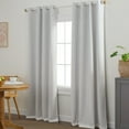 thumbnail image 1 of TOWN & COUNTRY BASICS Bertram Solid Linen Texture Indoor Curtains, Room Darkening with Energy Efficient Lining, Grommet Top, 2-Pack Set, Ivory, 50"x96", 1 of 9