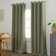 thumbnail image 1 of TOWN & COUNTRY BASICS Bertram Solid Linen Texture Indoor Curtains, Room Darkening with Energy Efficient Lining, Grommet Top, 2-Pack Set, Sage Green, 50"x96", 1 of 9
