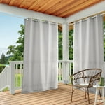 TOWN & COUNTRY BASICS Cabana Solid Heavyweight Indoor Outdoor Curtains, Light Filtering Opacity with Grommet Top, Water Repellent, 2-Pack Set, 54"x108", Cloud Grey