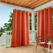 TOWN & COUNTRY BASICS Cabana Solid Heavyweight Indoor Outdoor Curtains, Light Filtering Opacity with Grommet Top, Water Repellent, 2-Pack Set, 54"x108", Mecca Orange