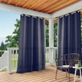 thumbnail image 1 of TOWN & COUNTRY BASICS Cabana Solid Heavyweight Indoor Outdoor Curtains, Light Filtering Opacity with Grommet Top, Water Repellent, 2-Pack Set, 54"x96", Dark Navy, 1 of 11