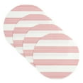 thumbnail image 1 of TOWN & COUNTRY BASICS Cabana Stripe Indoor Outdoor Placemats 4-Pack Set, Reversible and Easy Clean, Red/White, 15" Round, 1 of 13