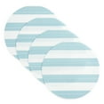 thumbnail image 1 of TOWN & COUNTRY BASICS Cabana Stripe Indoor Outdoor Placemats 4-Pack Set, Reversible and Easy Clean, Teal Blue/White, 15" Round, 1 of 13