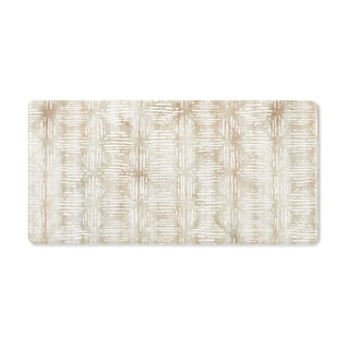 TOWN & COUNTRY BASICS Comfort Plus Boho Geo Anti Fatigue Comfort Mat, Kitchen Mat, Standing Desk Mat, Dorm Room Rug, Non-Slip Backing, Beige, 18"x39"