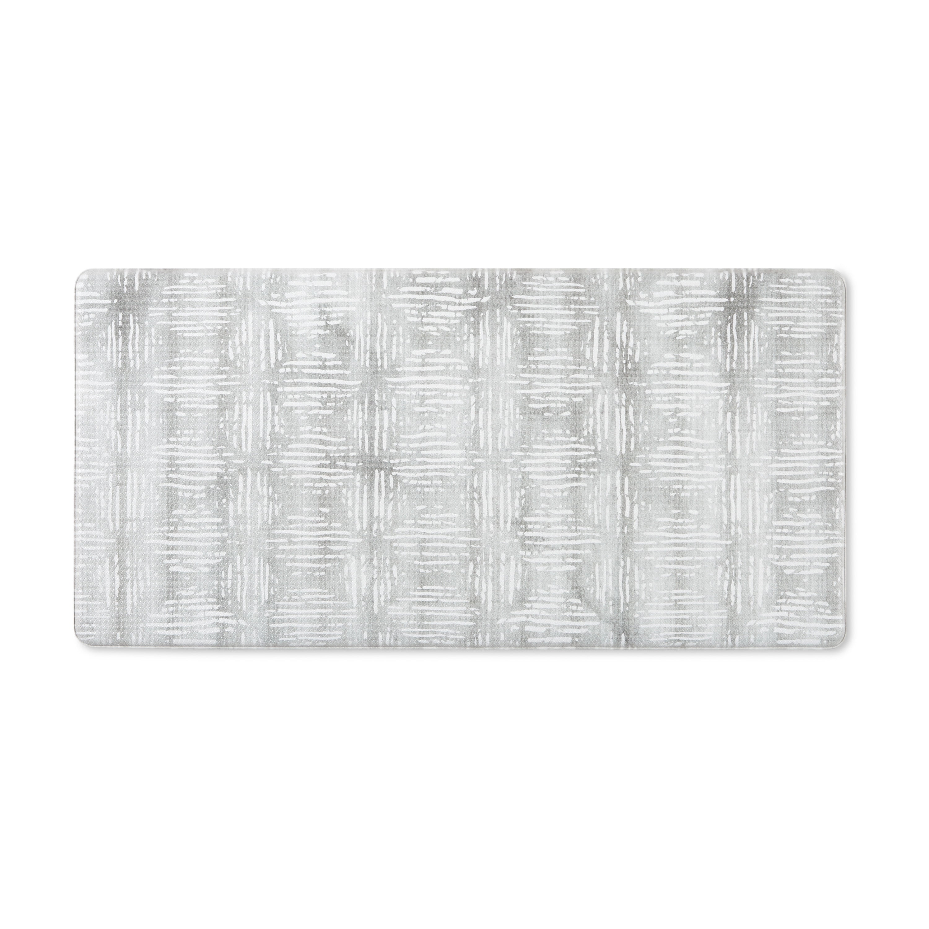 TOWN & COUNTRY BASICS Comfort Plus Boho Geo Anti Fatigue Comfort Mat, Kitchen Mat, Standing Desk Mat, Dorm Room Rug, Non-Slip Backing, Grey, 18"x39"
