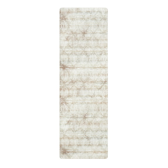 TOWN & COUNTRY BASICS Comfort Plus Boho Geo Anti Fatigue Comfort Mat, Kitchen Runner Mat, Standing Desk Mat, Dorm Room Rug, Non-Slip Backing, Beige, 18"x55"