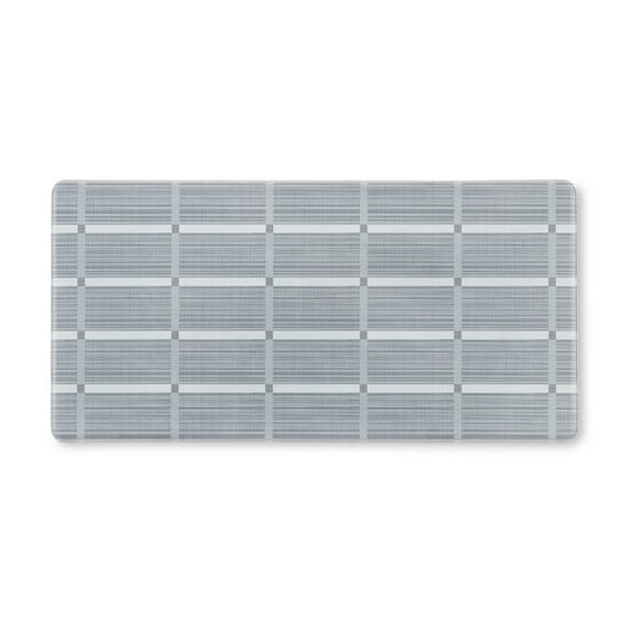 TOWN & COUNTRY BASICS Comfort Plus Windowpane Plaid Anti Fatigue Comfort Mat, Kitchen Mat, Standing Desk Mat, Dorm Room Rug, Non-Slip Backing, Dark Grey, 18"x39"