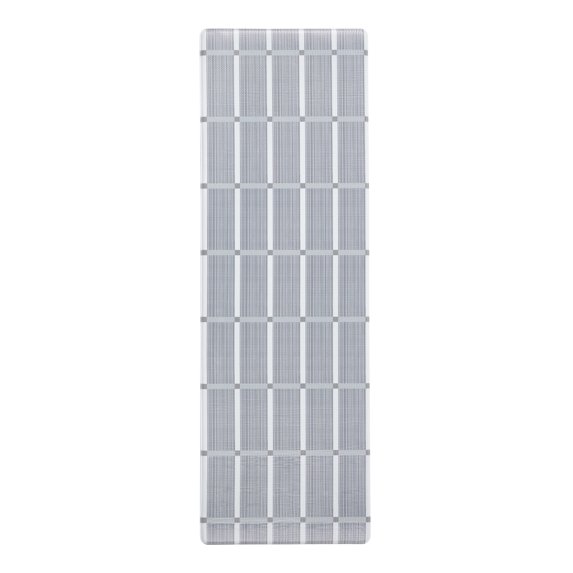 TOWN & COUNTRY BASICS Comfort Plus Windowpane Plaid Anti Fatigue Comfort Mat, Kitchen Runner Mat, Standing Desk Mat, Dorm Room Rug, Non-Slip Backing, Dark Grey, 18"x55"