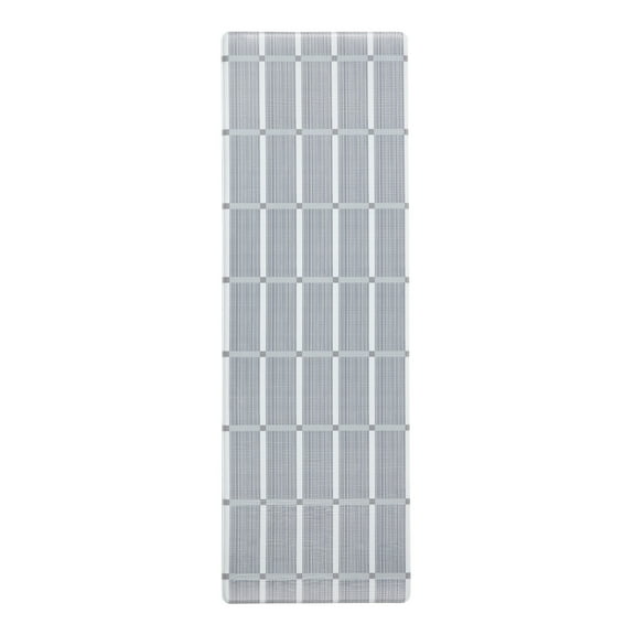 TOWN & COUNTRY BASICS Comfort Plus Windowpane Plaid Anti Fatigue Comfort Mat, Kitchen Runner Mat, Standing Desk Mat, Dorm Room Rug, Non-Slip Backing, Dark Grey, 18"x55"