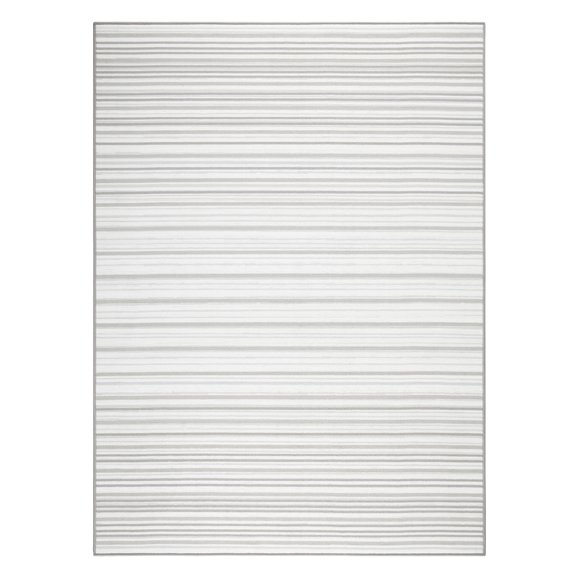 TOWN & COUNTRY BASICS Layne Modern Stripe Everwash® Washable Area Rug with Non-Slip Backing, Pet Friendly Rug, Silver/Grey, 5'2"x7'2"