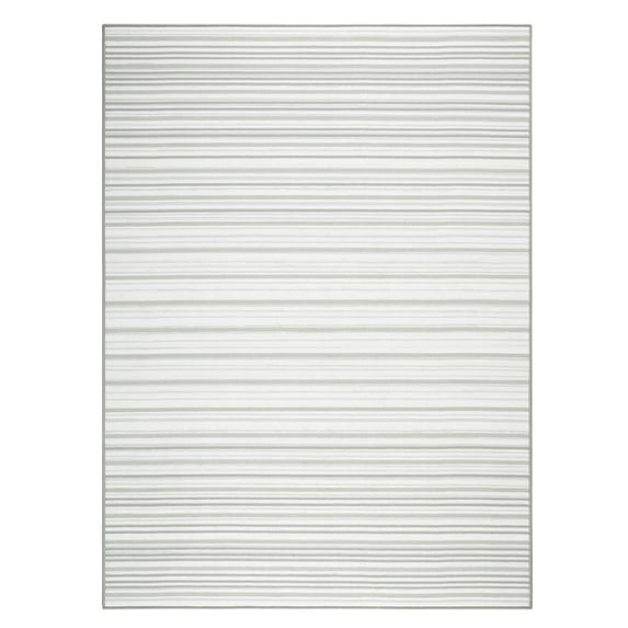 TOWN & COUNTRY BASICS Layne Modern Stripe Everwash® Washable Area Rug with Non-Slip Backing, Pet Friendly Rug, Silver/Grey, 6'6"x 9'6"