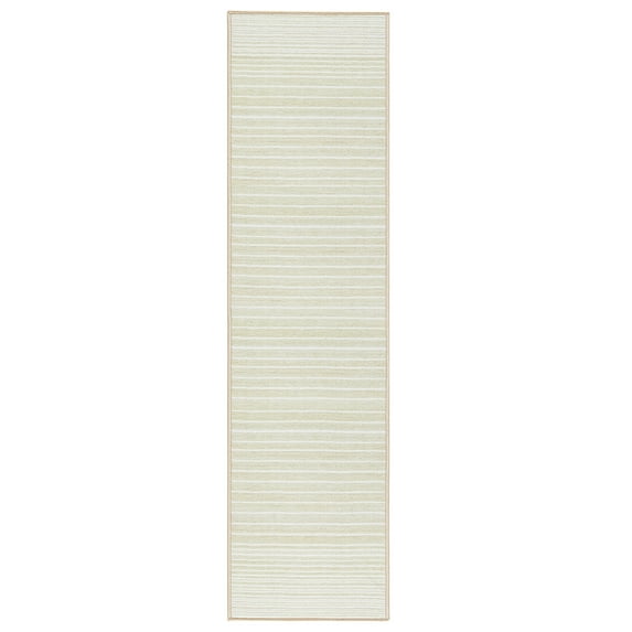TOWN & COUNTRY BASICS Layne Modern Stripe Everwash® Washable Runner Area Rug with Non-Slip Backing, Pet Friendly Rug, Cream/Beige, 1'7"x6'6"