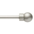 thumbnail image 1 of TOWN & COUNTRY BASICS Modern Sphere Single Indoor Curtain Rod and Finial Set, Easy Install Wall Mount, Matte Silver, Adjustable 36”-72”, 1 of 8