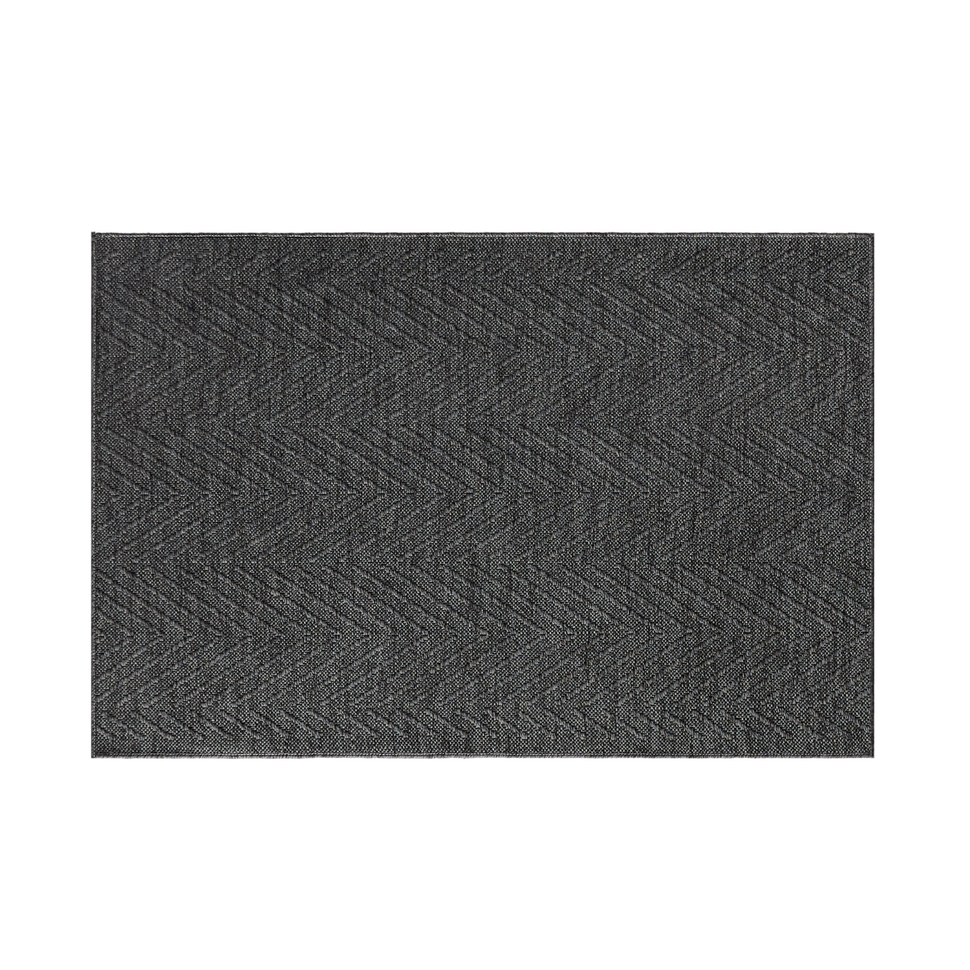 TOWN & COUNTRY BASICS Pax Herringbone Textured Solid Everwash® Washable Area Rug, Low Pile, Non-Slip Backing, Easy Clean Pet & Family Friendly Rug, Dark Grey, 2'11"x4'11"