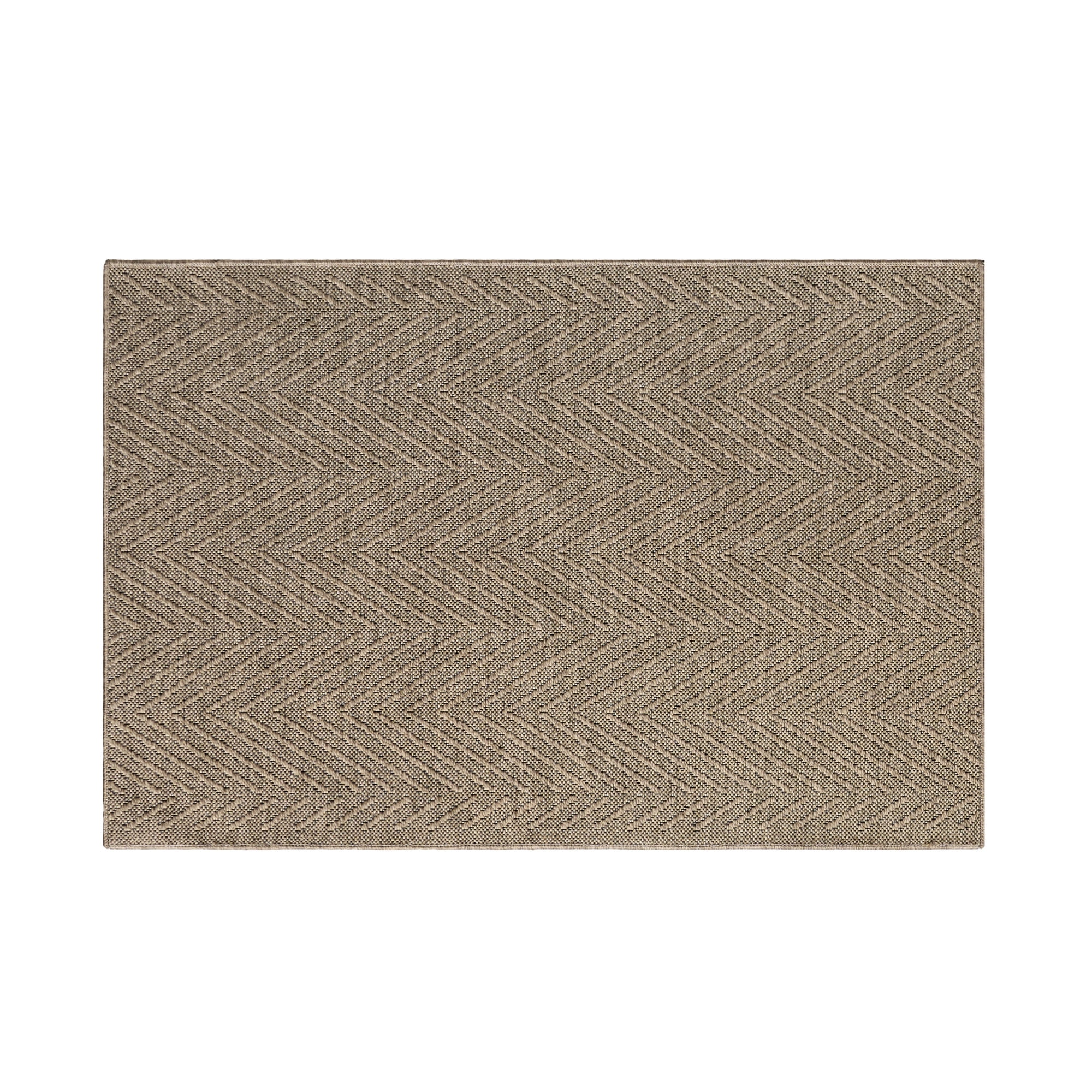 TOWN & COUNTRY BASICS Pax Herringbone Textured Solid Everwash® Washable Area Rug, Low Pile, Non-Slip Backing, Easy Clean Pet & Family Friendly Rug, Brown, 2'11"x4'11"