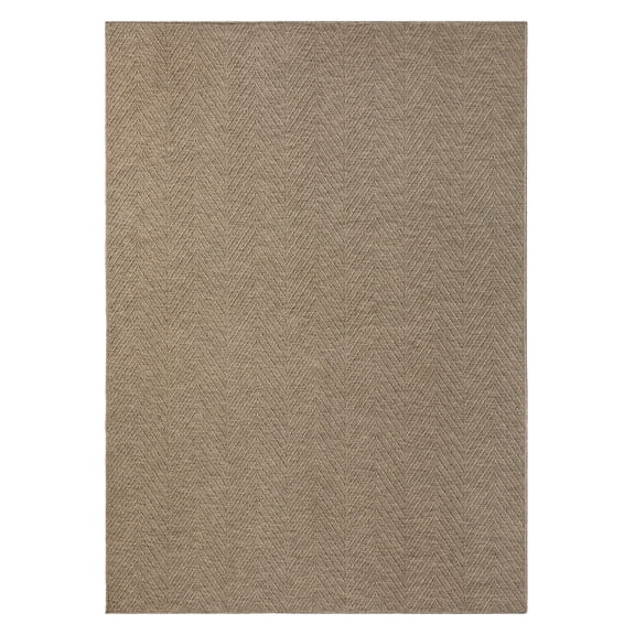 TOWN & COUNTRY BASICS Pax Herringbone Textured Solid Everwash® Washable Area Rug, Low Pile, Non-Slip Backing, Easy Clean Pet & Family Friendly Rug, Brown, 9'x12'