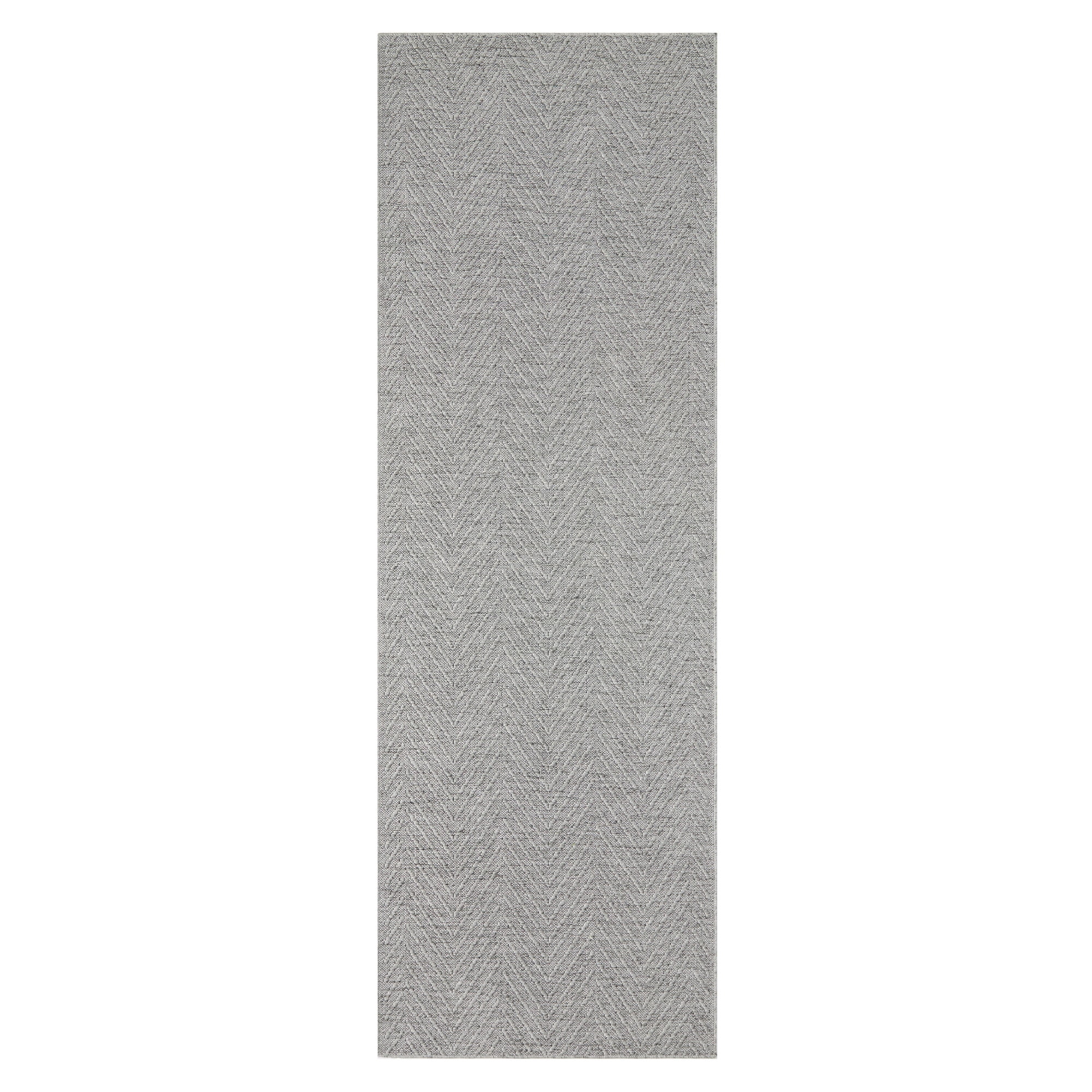 TOWN & COUNTRY BASICS Pax Herringbone Textured Solid Everwash® Washable Area Rug, Low Pile, Non-Slip Backing, Easy Clean Pet & Family Friendly Rug, Grey, 2'5"x5'11"