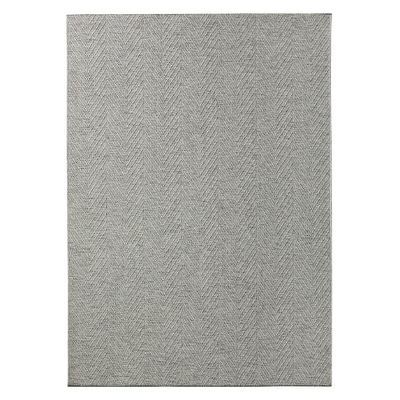 TOWN & COUNTRY BASICS Pax Herringbone Textured Solid Everwash® Washable Area Rug, Low Pile, Non-Slip Backing, Easy Clean Pet & Family Friendly Rug, Grey, 4'11"x7'