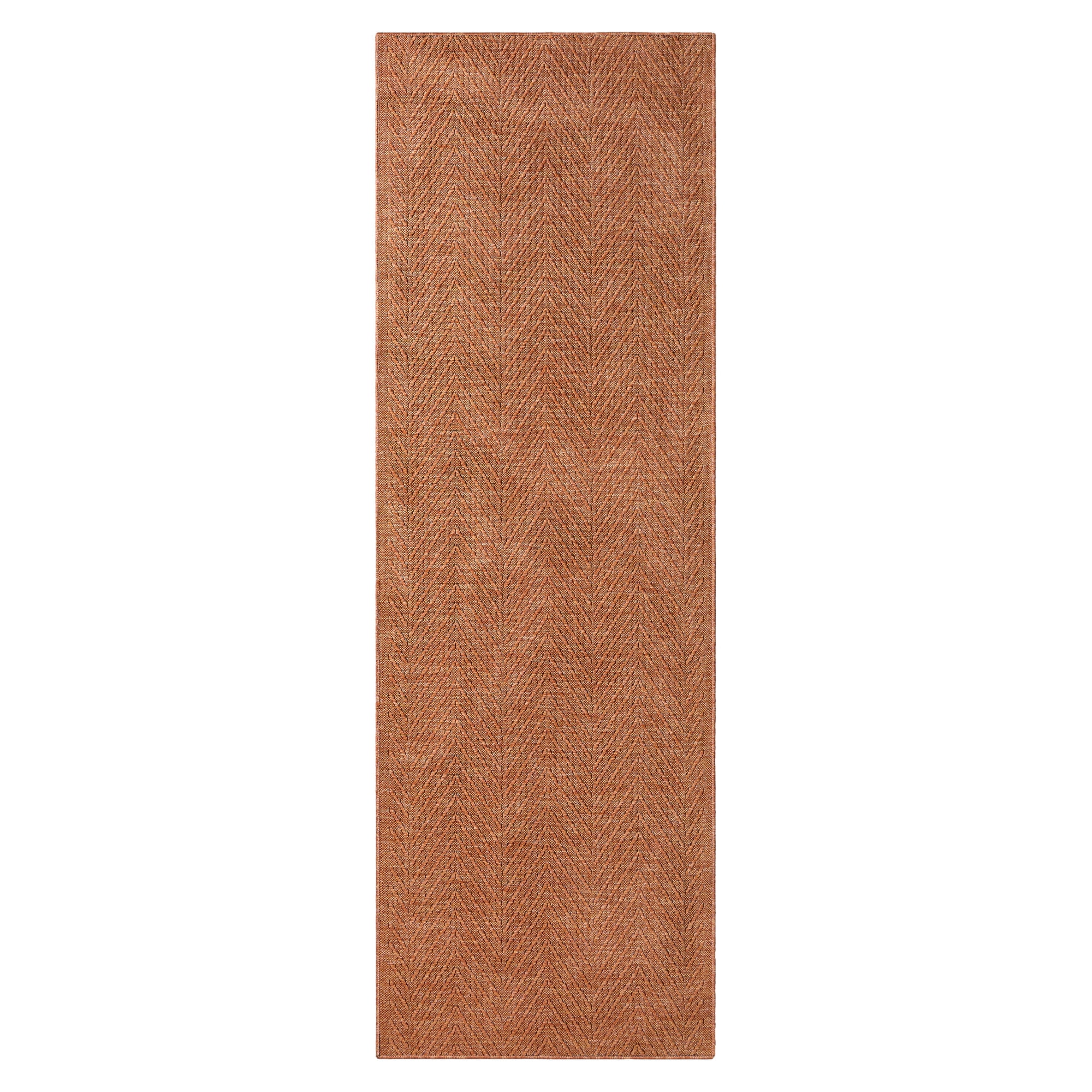TOWN & COUNTRY BASICS Pax Herringbone Textured Solid Everwash® Washable Area Rug, Low Pile, Non-Slip Backing, Easy Clean Pet & Family Friendly Rug, Rust, 2'5"x5'11"
