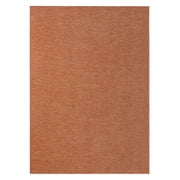 TOWN & COUNTRY BASICS Pax Herringbone Textured Solid Everwash  Washable Area Rug, Low Pile, Non-Slip Backing, Easy Clean Pet & Family Friendly Rug, Rust, 511x9