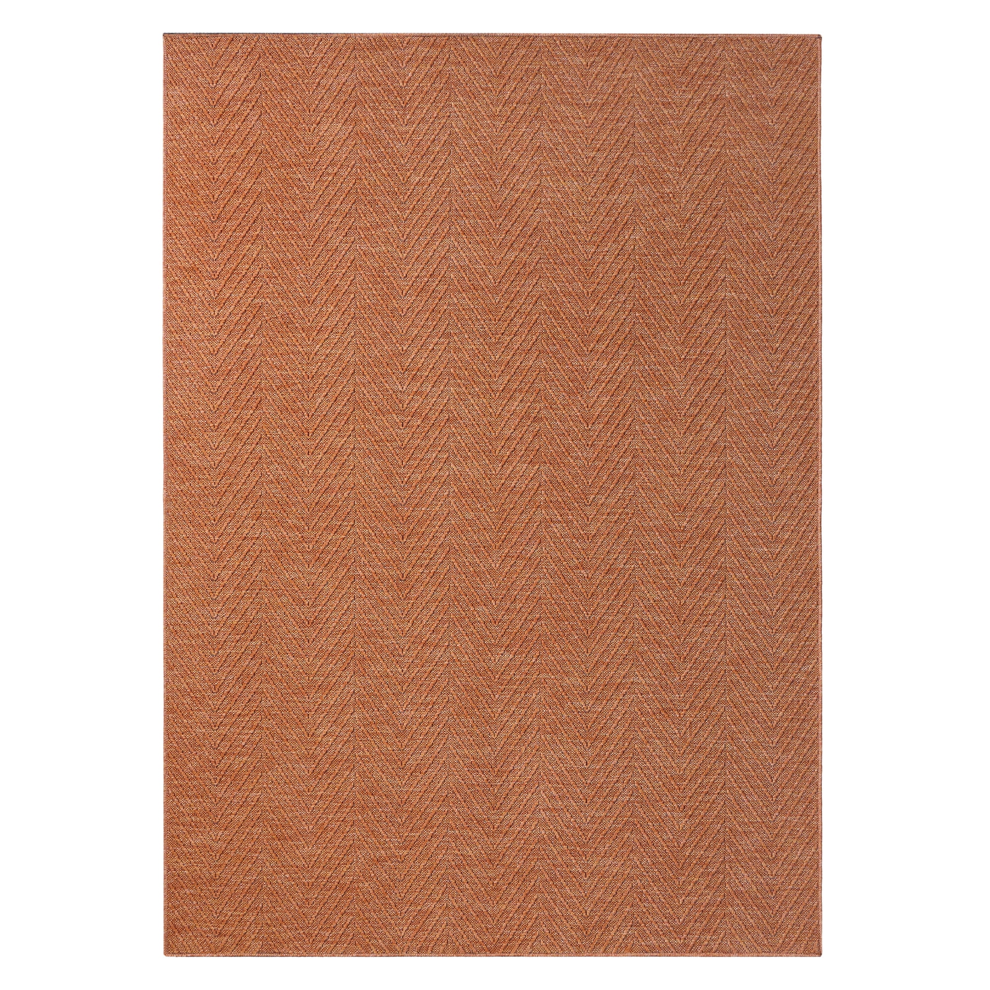 TOWN & COUNTRY BASICS Pax Herringbone Textured Solid Everwash® Washable Area Rug, Low Pile, Non-Slip Backing, Easy Clean Pet & Family Friendly Rug, Rust, 9'x12'