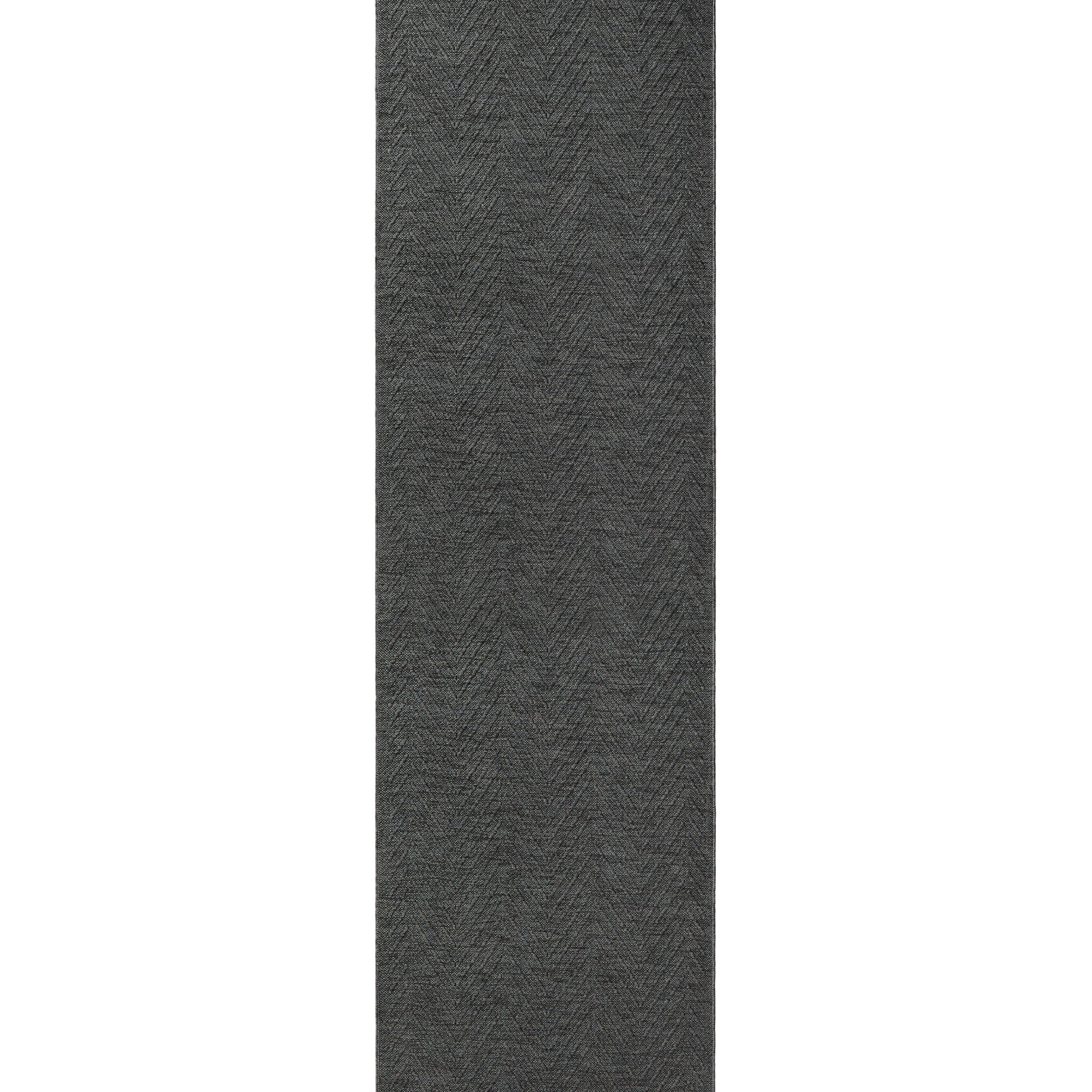 TOWN & COUNTRY BASICS Pax Herringbone Textured Solid Everwash® Washable Runner Area Rug, Low Pile, Non-Slip Backing, Easy Clean Pet & Family Friendly Rug, Dark Grey, 2'5"x10'2"
