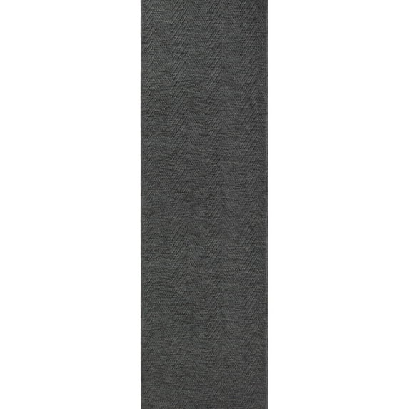 TOWN & COUNTRY BASICS Pax Herringbone Textured Solid Everwash® Washable Runner Area Rug, Low Pile, Non-Slip Backing, Easy Clean Pet & Family Friendly Rug, Dark Grey, 2'5"x10'2"