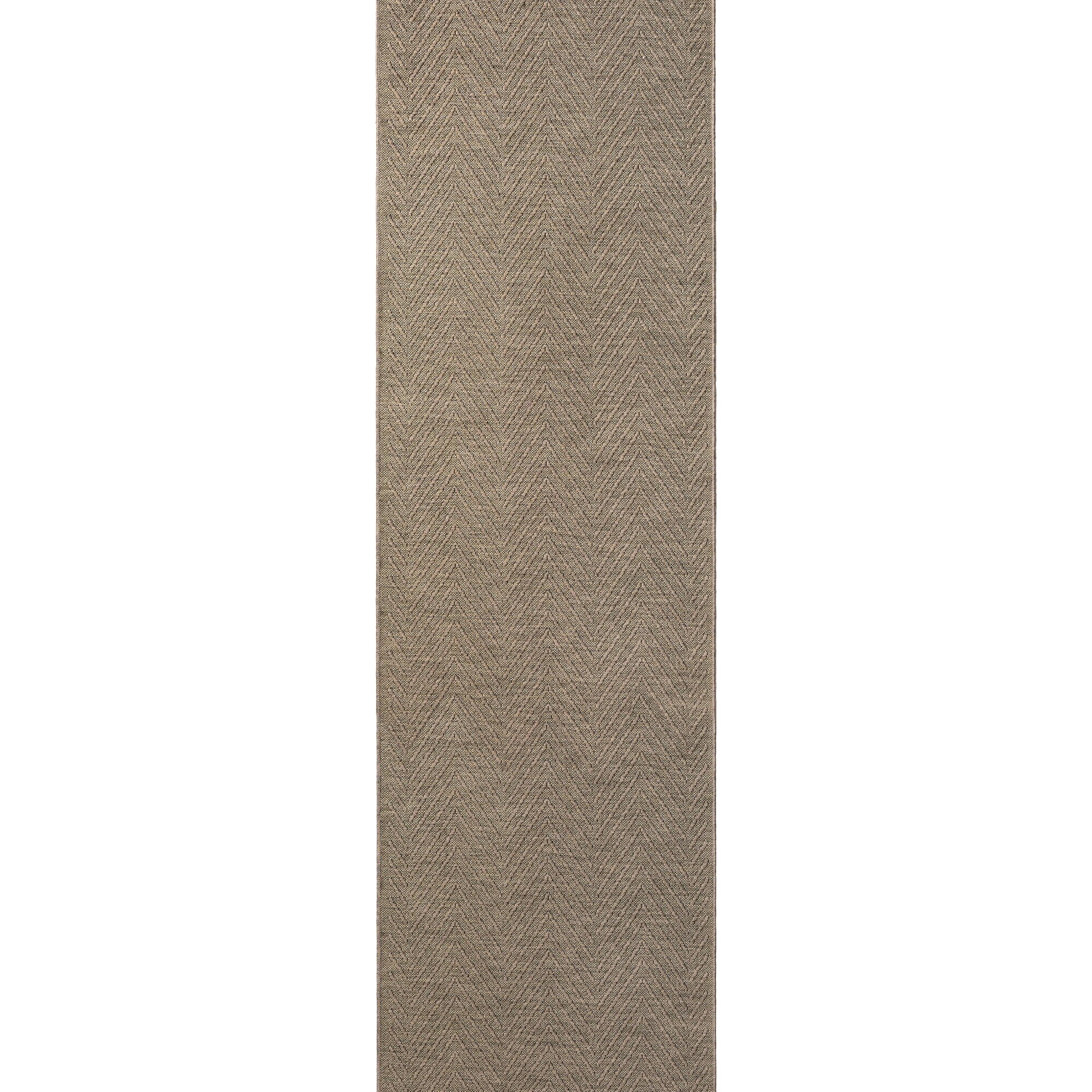 TOWN & COUNTRY BASICS Pax Herringbone Textured Solid Everwash® Washable Runner Area Rug, Low Pile, Non-Slip Backing, Easy Clean Pet & Family Friendly Rug, Brown, 2'5"x7'10"