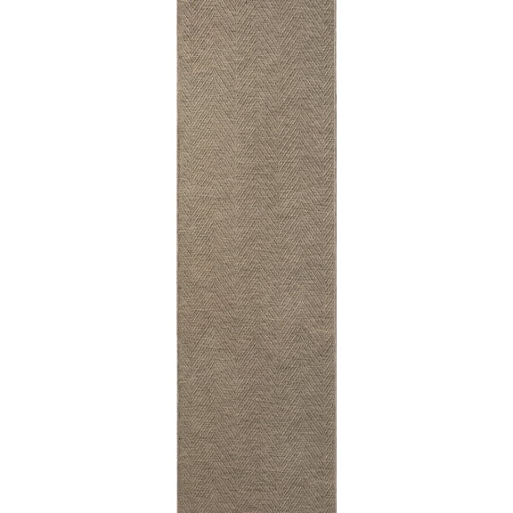 TOWN & COUNTRY BASICS Pax Herringbone Textured Solid Everwash® Washable Runner Area Rug, Low Pile, Non-Slip Backing, Easy Clean Pet & Family Friendly Rug, Brown, 2'5"x10'2"