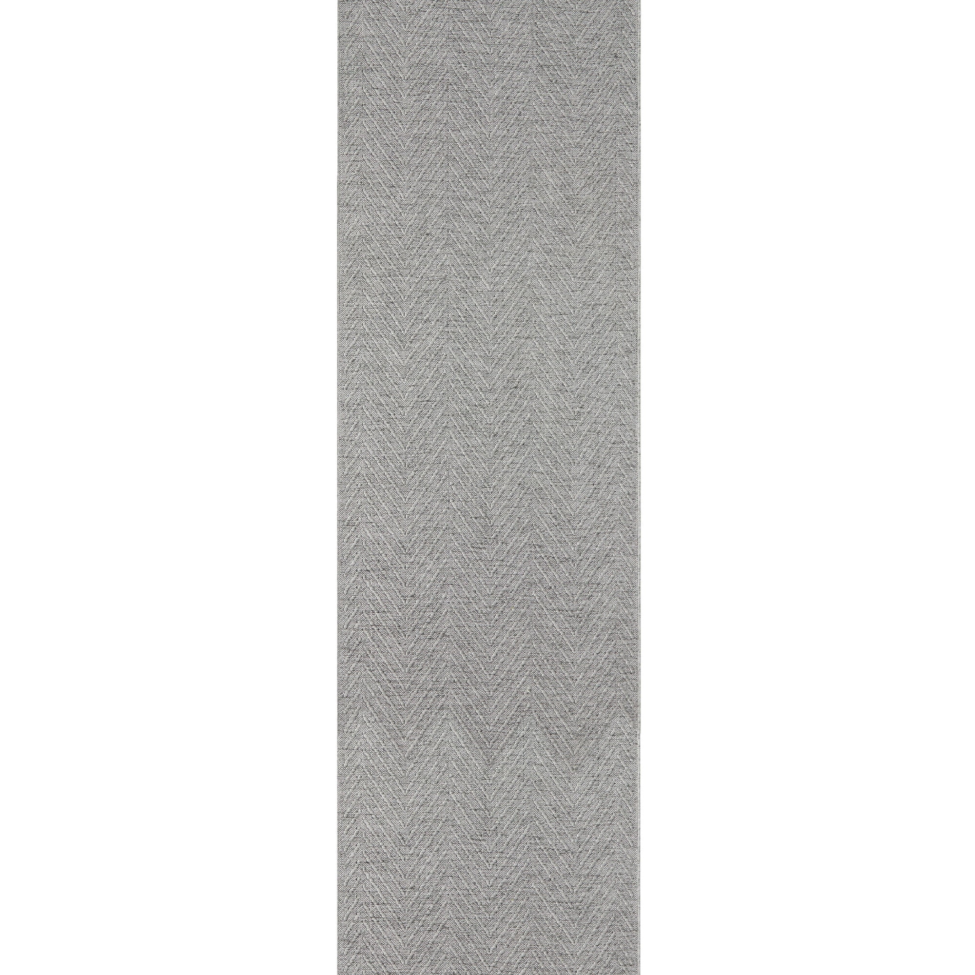 TOWN & COUNTRY BASICS Pax Herringbone Textured Solid Everwash® Washable Runner Area Rug, Low Pile, Non-Slip Backing, Easy Clean Pet & Family Friendly Rug, Grey, 2'5"x10'2"