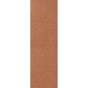 TOWN & COUNTRY BASICS Pax Herringbone Textured Solid Everwash® Washable Runner Area Rug, Low Pile, Non-Slip Backing, Easy Clean Pet & Family Friendly Rug, Rust, 2'5"x7'10"