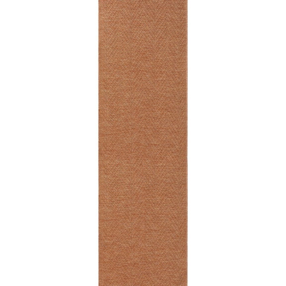 TOWN & COUNTRY BASICS Pax Herringbone Textured Solid Everwash® Washable Runner Area Rug, Low Pile, Non-Slip Backing, Easy Clean Pet & Family Friendly Rug, Rust, 2'5"x7'10"