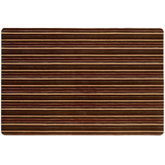 TOWN & COUNTRY BASICS Smooth Step Striped Low Profile Utility Kitchen Mat, Machine Washable, with Non-Slip Backing, Brown/Beige, 24"x35"