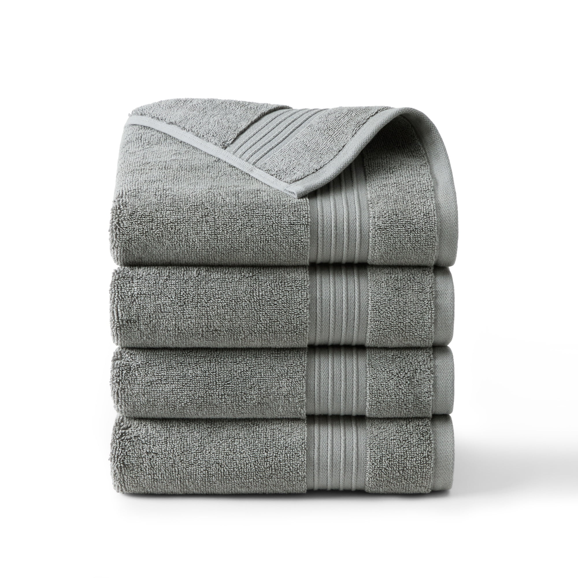 TOWN & COUNTRY EVERYDAY 4-Piece Solid Dobby Border Hand Towel Set