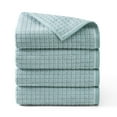 thumbnail image 1 of TOWN & COUNTRY EVERYDAY 4-Piece Textured Windowpane Bath Towel Set, 30"x58", 100% Cotton, Plush & Absorbent 550GSM, Aqua Blue, 1 of 8