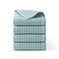 thumbnail image 1 of TOWN & COUNTRY EVERYDAY 4-Piece Textured Windowpane Hand Towel Set, 20"x30", 100% Cotton, Plush & Absorbent 550GSM, Aqua Blue, 1 of 9