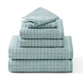 thumbnail image 1 of TOWN & COUNTRY EVERYDAY 6-Piece Textured Windowpane Set, 2-Bath Towels, 2-Hand Towels, 2-Washcloths, 100% Cotton, Plush & Absorbent 550GSM, Aqua Blue, 1 of 8