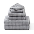 thumbnail image 1 of TOWN & COUNTRY EVERYDAY 6-Piece Textured Windowpane Set, 2-Bath Towels, 2-Hand Towels, 2-Washcloths, 100% Cotton, Plush & Absorbent 550GSM, Grey, 1 of 8