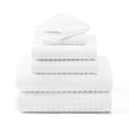 thumbnail image 1 of TOWN & COUNTRY EVERYDAY 6-Piece Textured Windowpane Set, 2-Bath Towels, 2-Hand Towels, 2-Washcloths, 100% Cotton, Plush & Absorbent 550GSM, White, 1 of 8