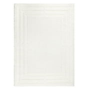 TOWN & COUNTRY EVERYDAY Cloud Shag Plush Border Area Rug with High-Low Pile, Ivory, 52x72